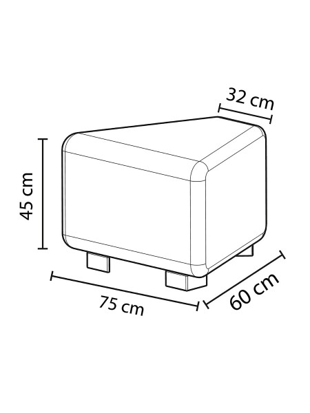 Pouf angulaire 1 place Similicuir Gris Moyen - HIZIA