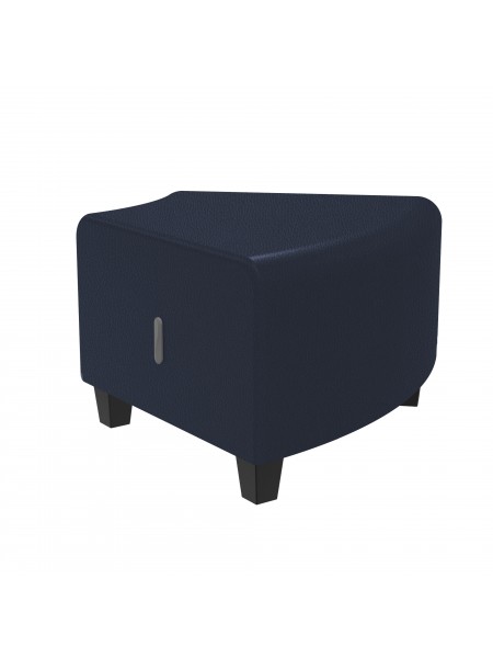Pouf angulaire 1 place Similicuir Bleu Nuit - HIZIA