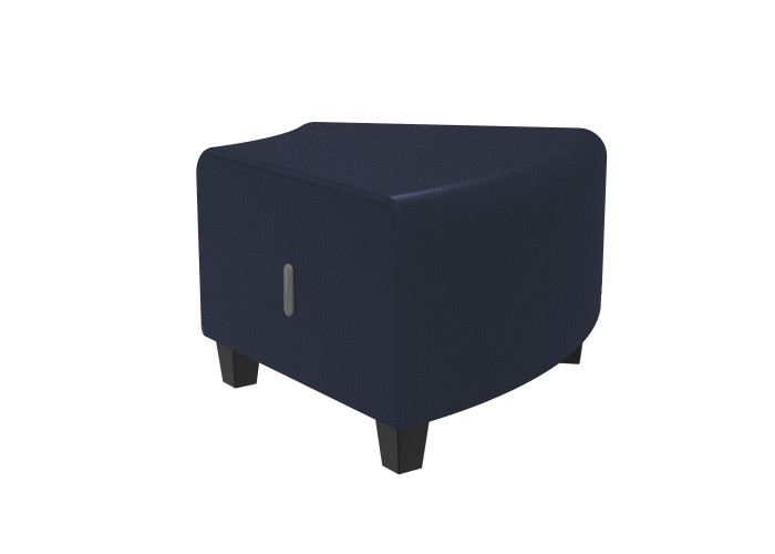 Pouf angulaire 1 place Similicuir Bleu Nuit - HIZIA