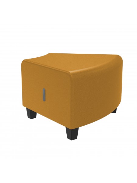 Pouf angulaire 1 place Similicuir Noir - HIZIA