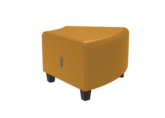 Pouf angulaire 1 place Similicuir Jaune moutarde - HIZIA