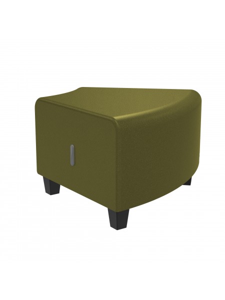 Pouf angulaire 1 place Similicuir Noir - HIZIA