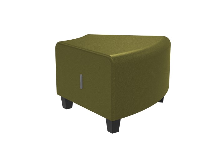 Pouf angulaire 1 place Similicuir Noir - HIZIA