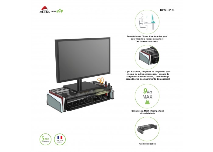 SUPPORT POUR MONITEUR NOIR