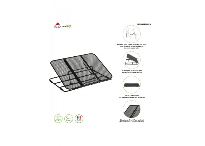 SUPPORT POUR ORDINATEUR MESHSTAND NOIR