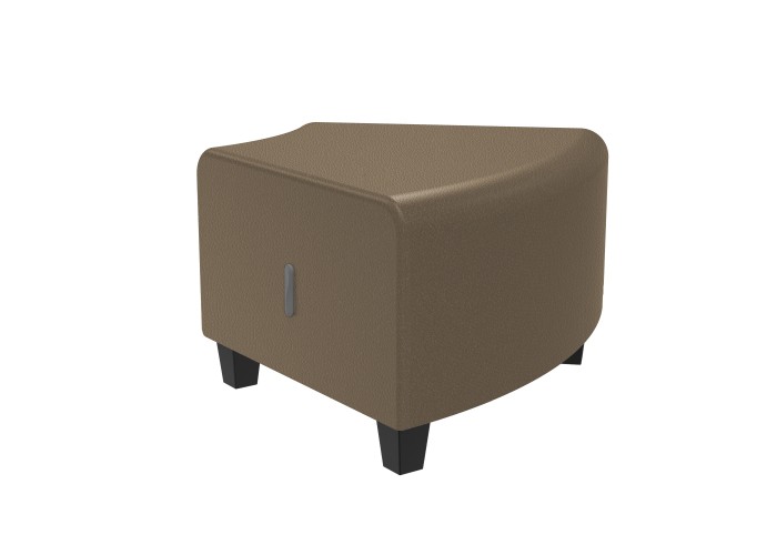 Pouf angulaire 1 place Similicuir Noir - HIZIA