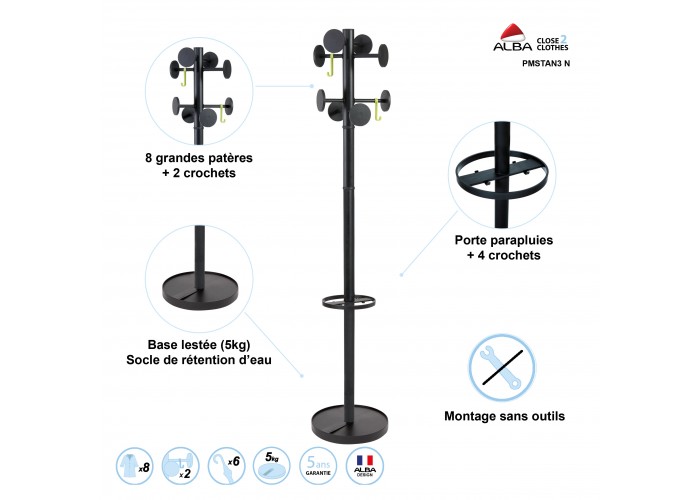 PORTEMANTEAU STAN3 NOIR