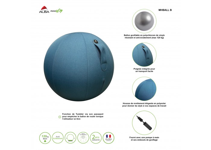 BALLON ERGONOMIQUE ERGOBALL VERT CANARD